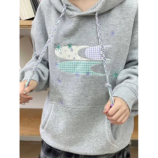 CryingCenter เสื้อสเวตเตอร์/เสื้อฮู้ดดี้ Patchwork Hoodie Sweater