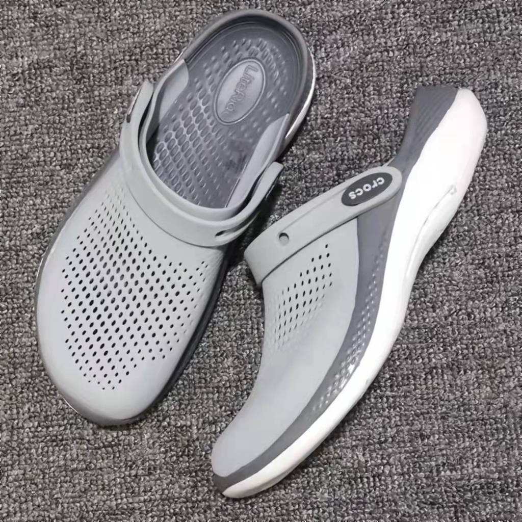 Crocs Literide 360 Clog รองเท้าผู้ชายรองเท้าแตะขี้เกียจลําลองรองเท้าแตะกลางแจ้ง / แจกถุงเท้าCrocs