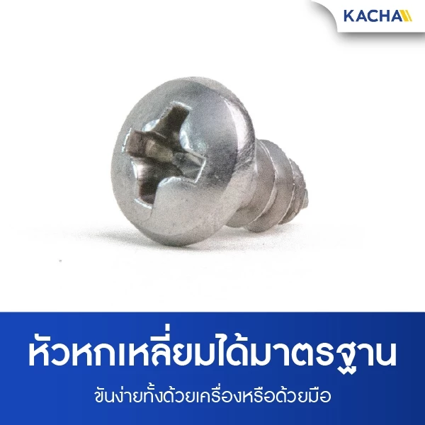 KACHA น็อตสกรูหัวกลมแฉก P+ M3 M4 M5 M6 สแตนเลส 304 GB845 thumbnail 3