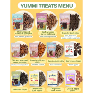 [แจ้งรสในหมายเหตุ] ขนมสุนัข Yummi โปร 5 แถม 1 ทำจากเนื้อและผัก 100% อร่อย มีประโยชน์