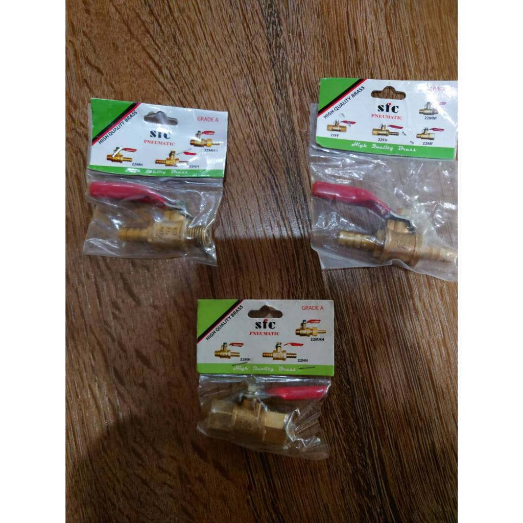 SFC บอลวาล์ว วาล์วลม วาล์วทองเหลือง มินิวาล์ว มินิบอลวาล์ว ขนาด 1/4" 2 หุน ใช้ต่อกับปั๊มลม และอุปกรณ