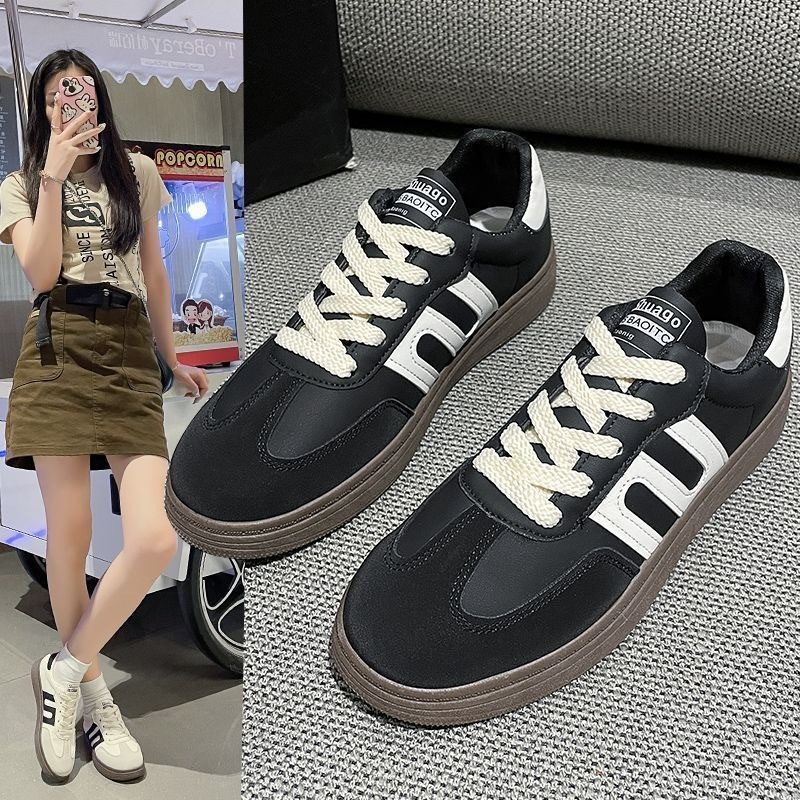 📢พร้อมส่ง📢 รองเท้าผ้าใบผู้หญิง นุ่มและเสริมความสูง PU กันน้ำ ป้องกันแสงแดดที่ระบายอากาศได้ 0115 - รูปที่ 5