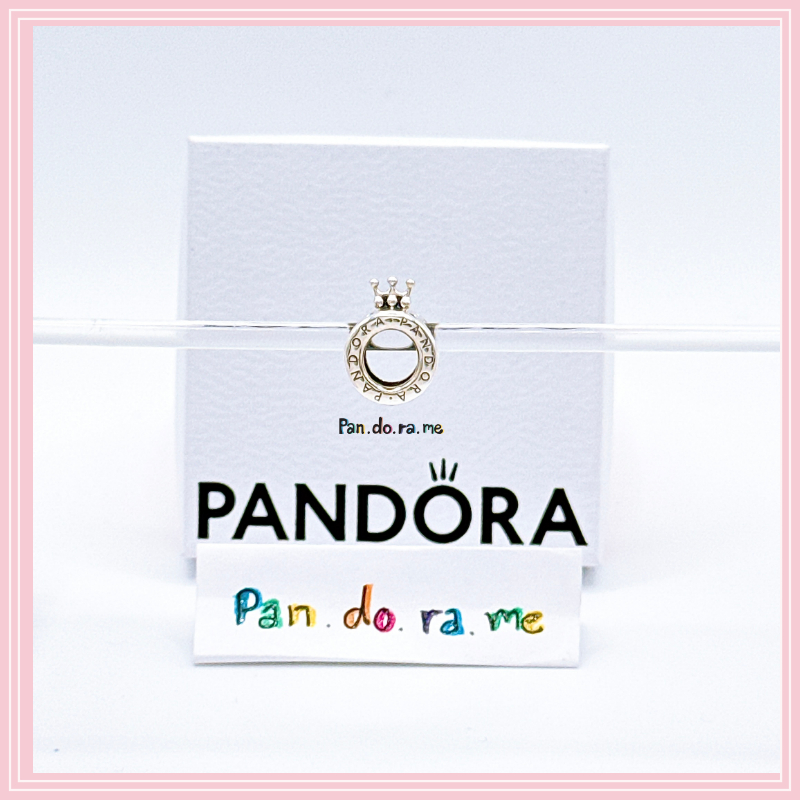 [พร้อมส่ง สินค้าแท้ ] Pandora Pandora Logo & Crown O Charm (Silver)