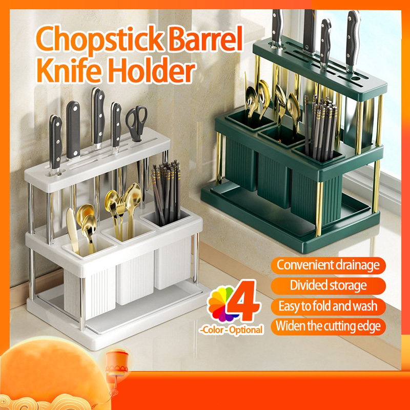 🔥 จัดเก็บแบบแยกส่วน 🔥เคาน์เตอร์ครัว มัลติฟังก์ชั่น ตะเกียบ มีด ช้อน ชั้นเก็บ เบา หรูหรา เครื่องครัวพลาสติก