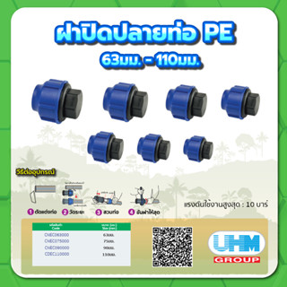 ฝาปิดปลายท่อ PE ทนแรงดันสูงสุดได้ 10 บาร์ ขนาด 2