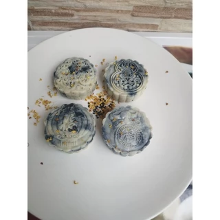 (ทำสดใหม่🌟) ขนมกุ้ยฮวางาดำหิมะ (桂花黑芝麻雪糕/กุ้ยฮวาเฮยจือหมาเฉเกา) หรือขนมกุ้ยฮวาดำหรือขนมกุ้ยฮวาหยินหยาง แบบทำสดใหม่สูตรเจ
