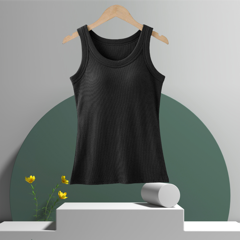 เสื้อกล้าม ผ้าร่อง มีบราในตัว เนื้อผ้าเเน่น งานดีมาก "สินค้าพร้อมจัดส่ง"