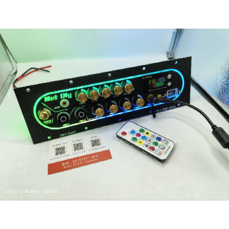 ชุดเพลท ST21  พ่วงคาราโอเกะวัดแบตดิจิตอล มีไฟ LED พร้อมแอมพร้อมใช้งาน