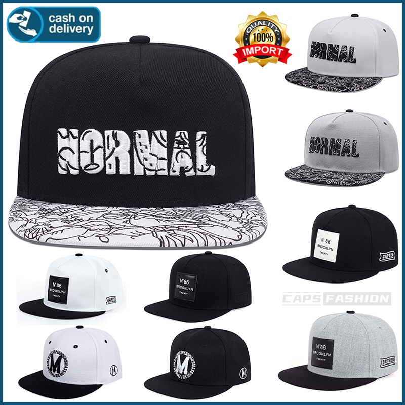 หมวกฮิปฮอป หมวกเบสบอล NORMAL ปักลายตัวอักษร หมวกกันแดดคุณภาพสูง สไตล์ เรโทร สําหรับผู้หญิง และผู้ชาย hip-hop cap
