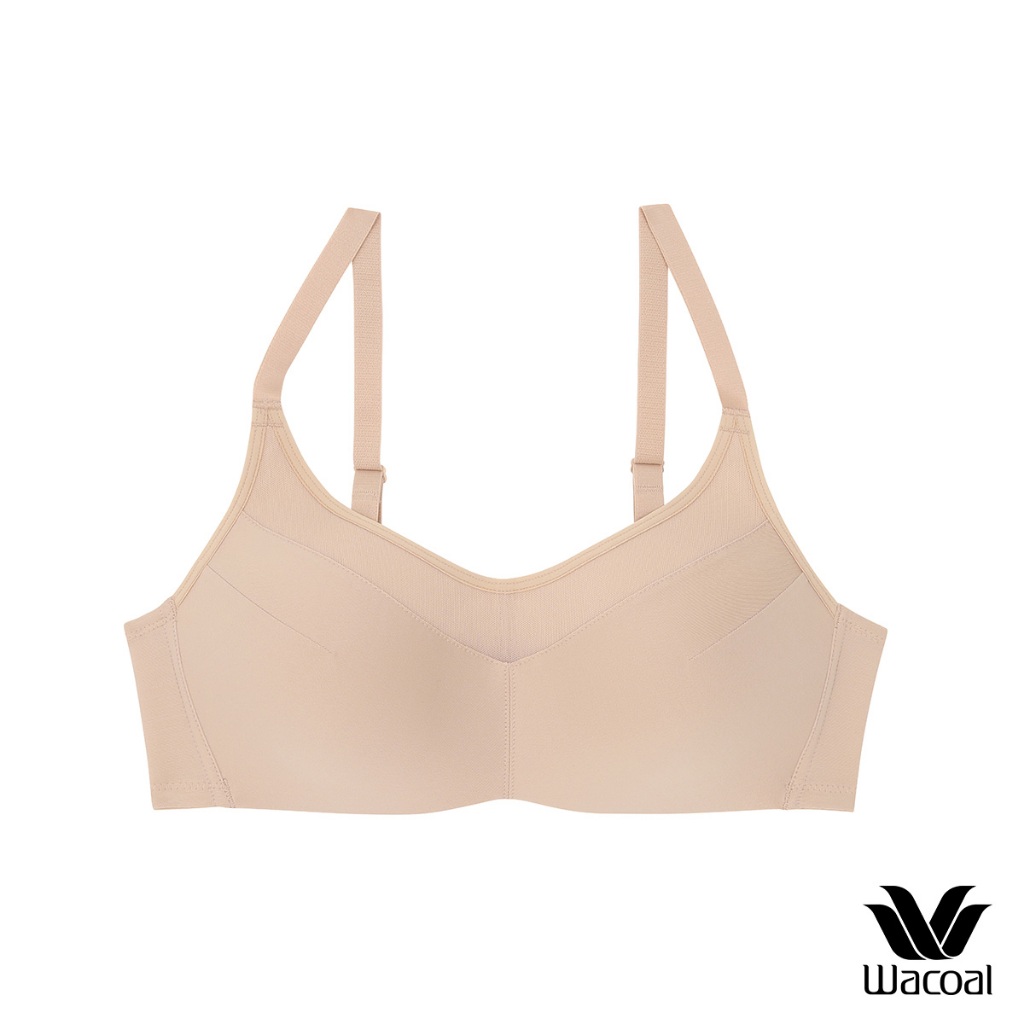 Wacoal Surprise Wireless Bra เสื้อชั้นในไร้โครง ตกแต่งตาข่าย รุ่น WB9V08 สีเนื้อ (NN)