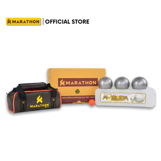 MARATHON เปตอง M-BLEM/ INOX PETANQUE BALL รุ่นเอ็ม-เบลม เปตองสแตนเลสเงิน กระชับติดมือ เปตองพรีเมี่ยม