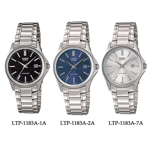 Casio นาฬิกาข้อมือผู้หญิง  สายสเตนเลส รุ่น LTP-1183A,LTP-1183A-1A,LTP-1183A-2A,LTP-1183A-7A