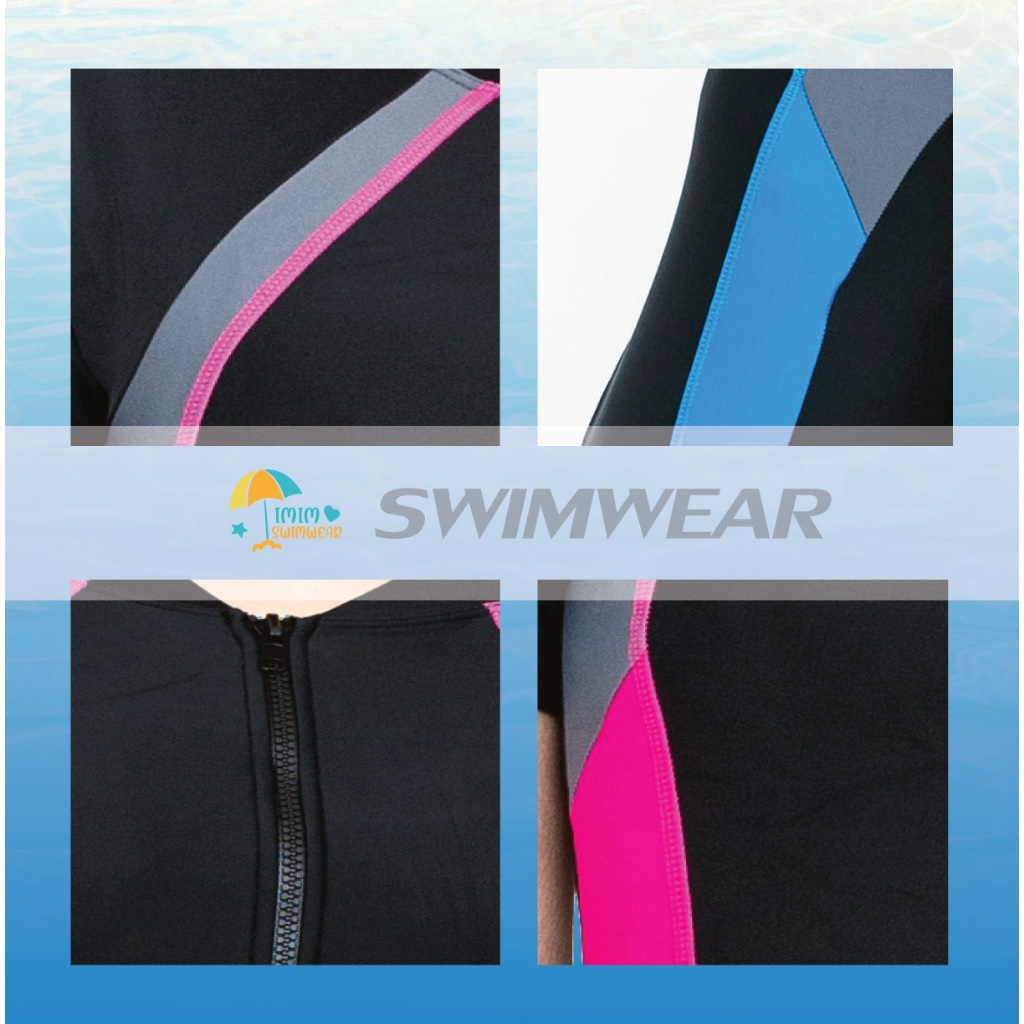 ชุดว่ายน้ำ ชุดว่ายน้ำผู้หญิง ชุดเซ็ตชิ้นเดียว มีกางเกงขาสั้นด้านใน และฟองน้ำ พร้อมส่ง รุ่น39077 - รูปที่ 5