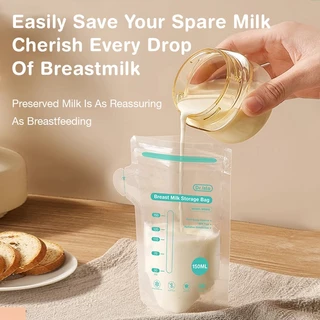 Preferred ถุงเก็บน้ำนมแม่ ถุงจัดเรียง 10/30/100PCS BPA Free ถุงเก็บน้ำนมแม่ยกลัง 150ml MSB05