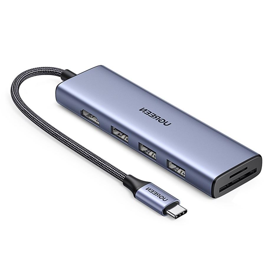 UGREEN USB-C 6in1 Multifunctional Adapter ตัวแปลง Hub ,SD/TF Dock HDMI 4K, รุ่น 20956A CM511