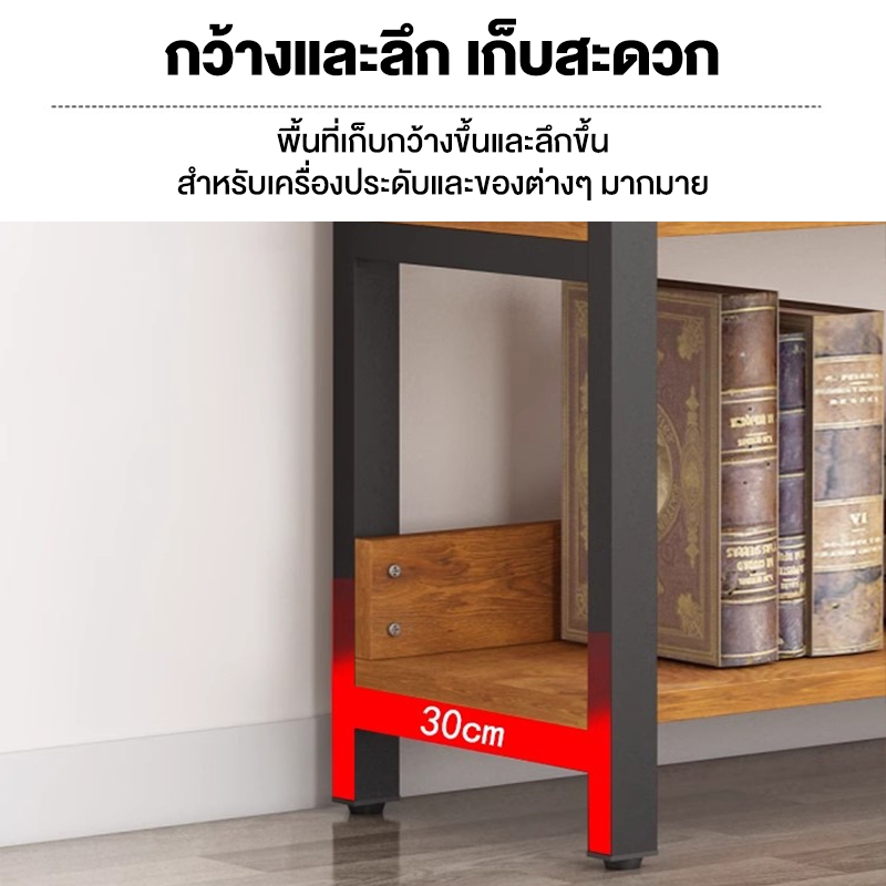 YYM ชั้นวางหนังสือ 6/5/4ชั้น ชั้นวางของ ชั้นหนังสือ สแตนเลส+ไม้ แข็งแรงมาก ตู้หนังสืออเนกประสงค์ รับน้ำหนักได้ 600กก.