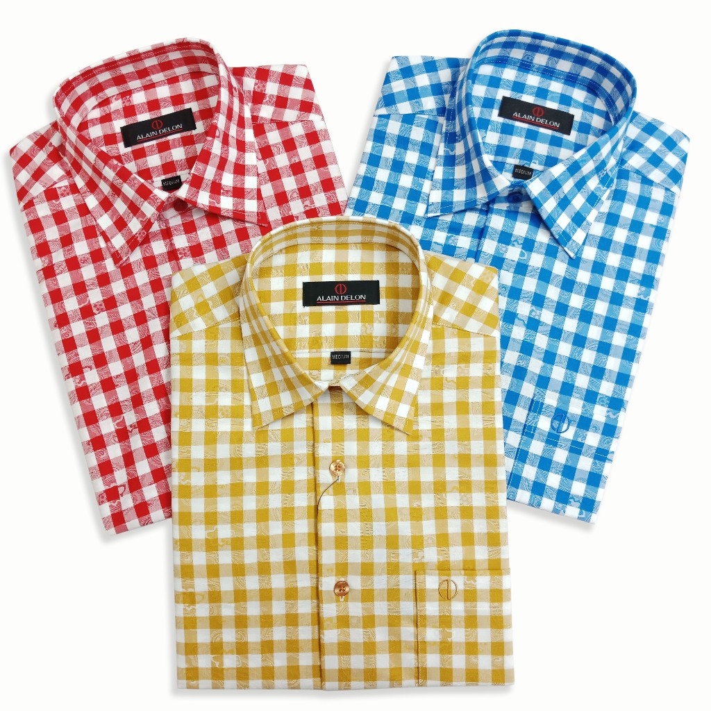 Alain Delon เสื้อเชิ้ตแขนสั้น ทรง Basic ชายเสื้อตรง รุ่น ALC256-1