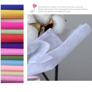 กระดาษห่อช่อดอกไม้ ผ้าฝ้าย กระดาษฝ้ายสีพื้น ขนาด 48*48ซม แพ็ค28แผ่น เนื้อดี สีสวย