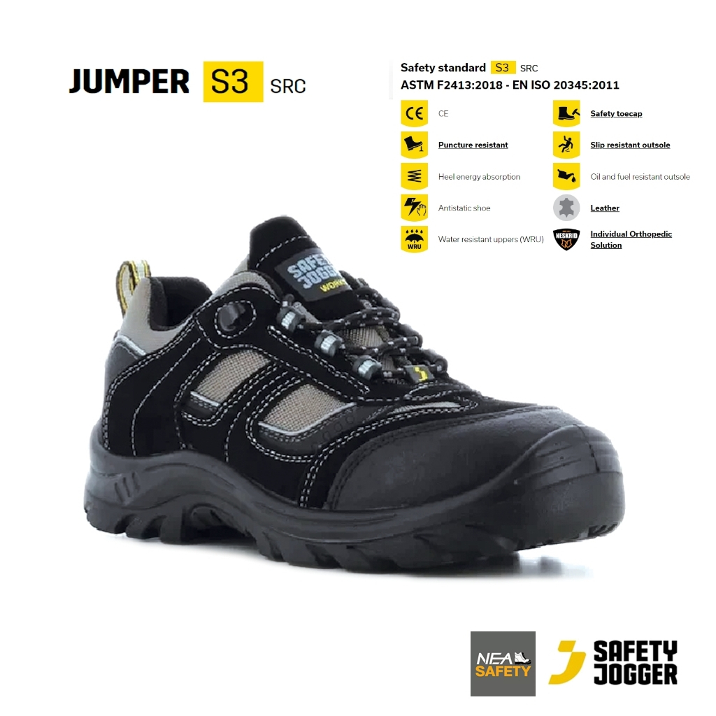 SAFETY JOGGER – JUMPER31 S3 รองเท้าเซฟตี้ หัวคอมโพสิท แผ่นเหล็กกันทะลุ รองเท้านิรภัย
