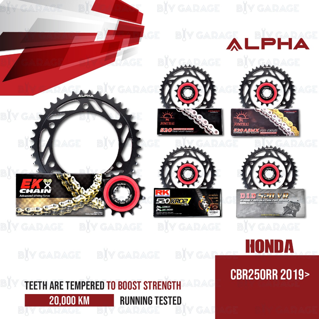 ชุดโซ่สเตอร์ ALPHA เปลี่ยน Honda CBR250RR 2019> [14/41] (เลือกโซ่ได้)