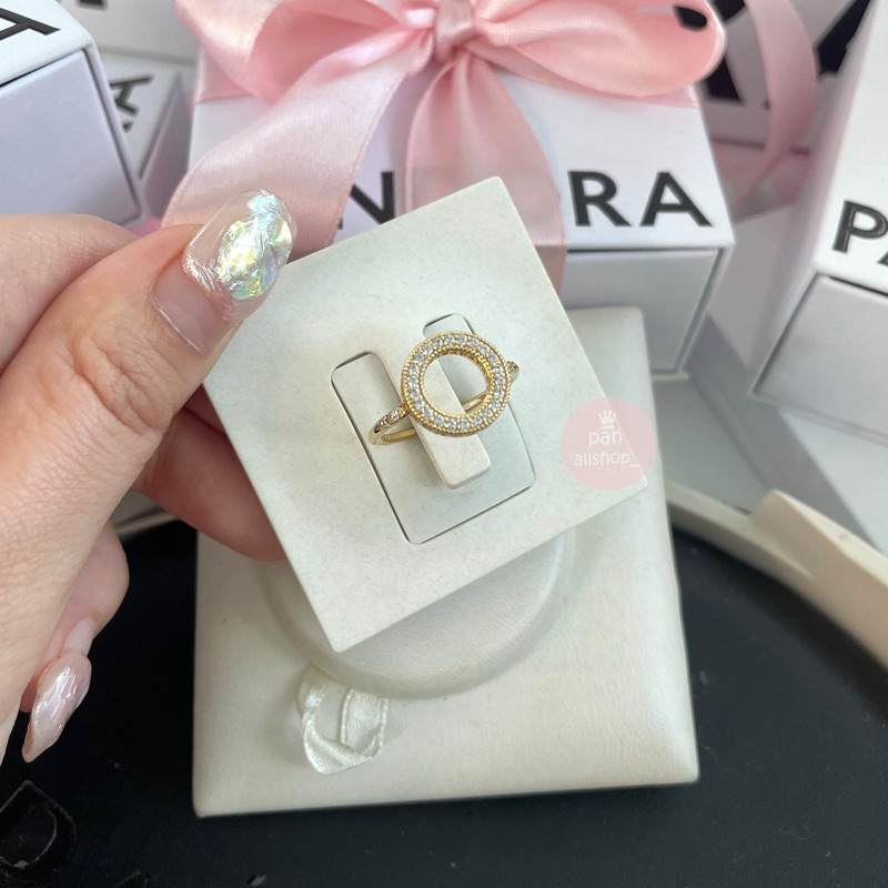 (ของแท้100%)Pandora shine ring แหวนเพชรกลม ทอง