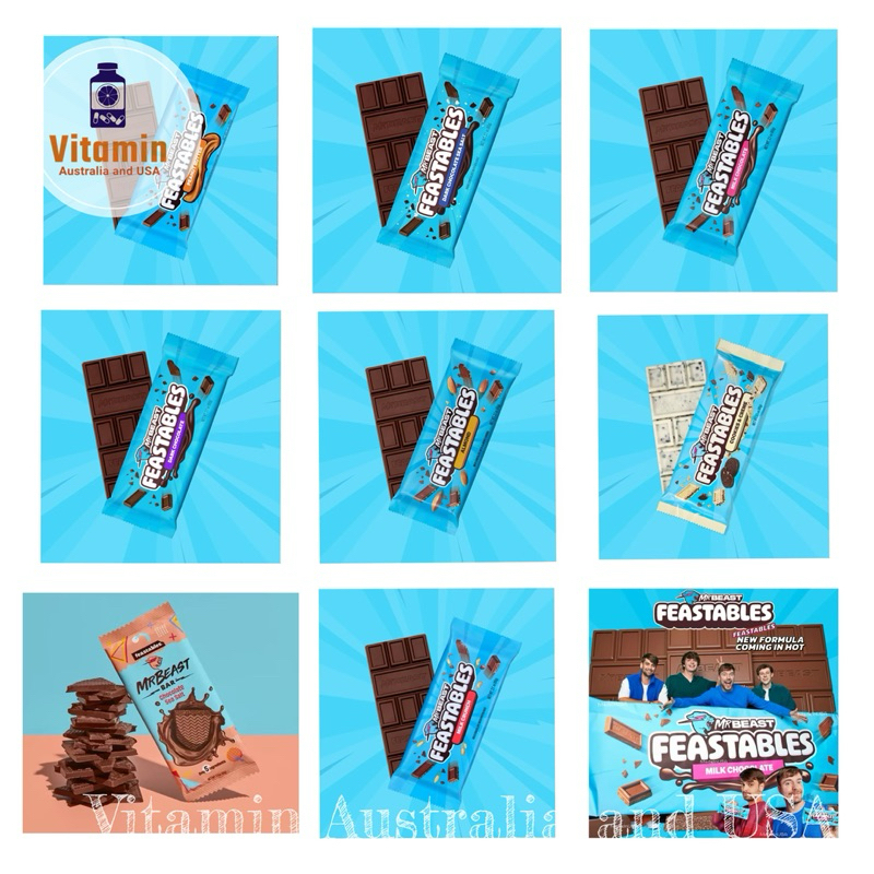 Mr Beast Feastables Chocolate ช็อกโกแลตมิสเตอร์บีส สุดฮิตของแท้ 100% ขนาด 60g