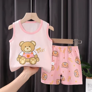 ชุดเสื้อกล้ามเด็ก ชุดเช็ทเด็ก 2 ชิ้น ผ้านิ่มใส่สบาย ระบายอากาศดี จัดส่งด่วน#10114