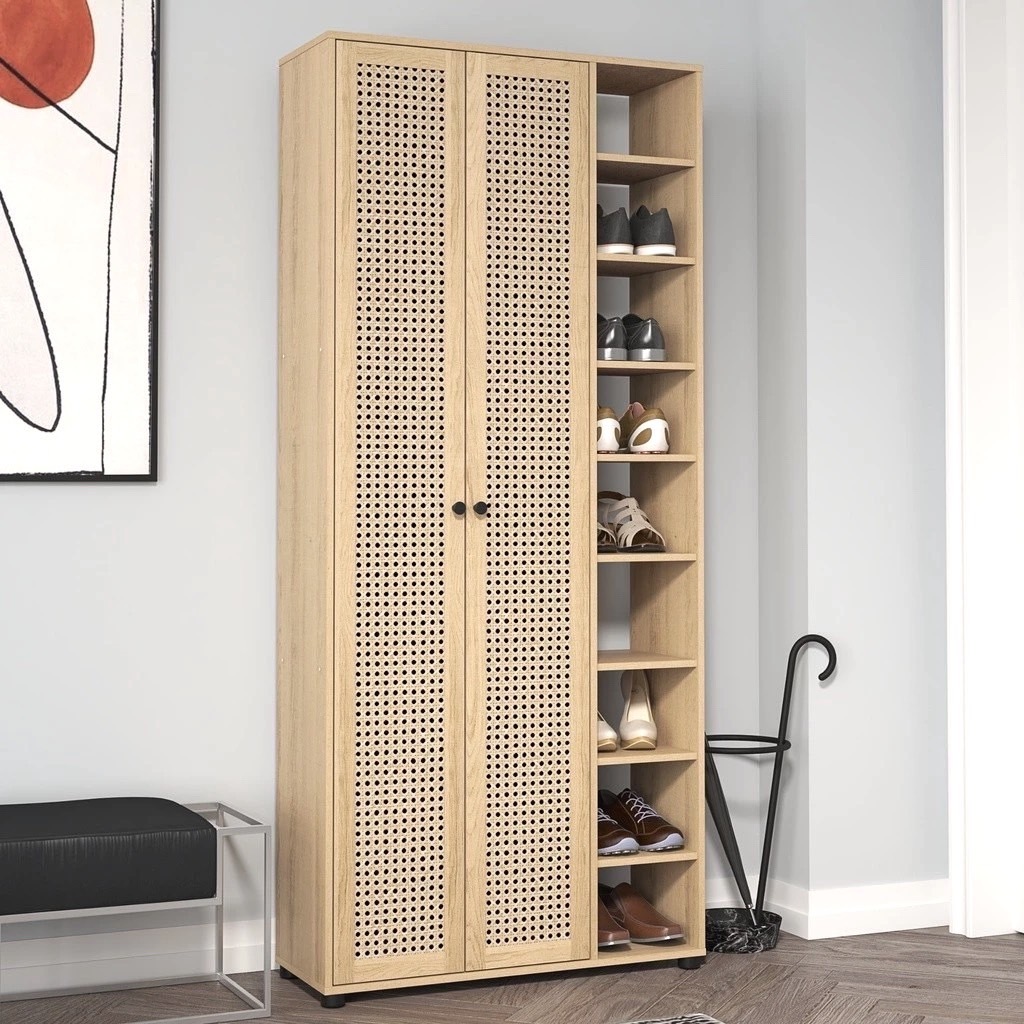 Tomato Home ชั้นวางรองเท้า Hansel rattan shoe cabinet | ราคาส่งประกอบในกทมและปริมณฑล | พิมพ์ลายหวาย