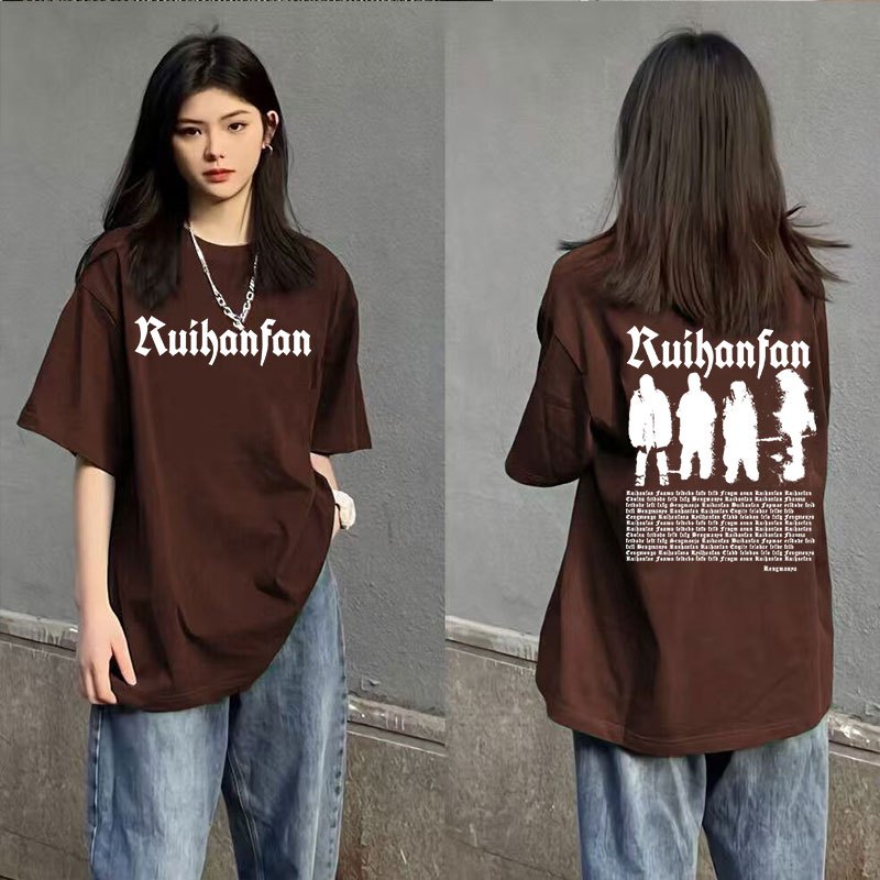 เสื้อยืดแฟชั่นผู้หญิงกําลังฮิตใหม่ล่าสุด Oversize เสื้อผ้าสาวอวบไซส์ใหญ่ เสื้อโอเวอร์ไซส์สไตล์เกาหลี สกรีนลายวินเทจเท่ๆ - รูปที่ 5