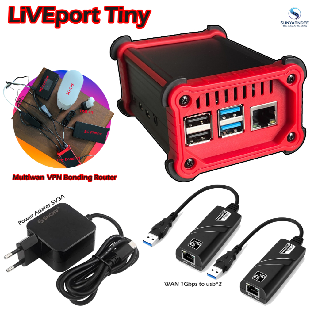 LiVEport Tiny P4 เราเตอร์รวมเน็ตแบบ VPN Bonding Router