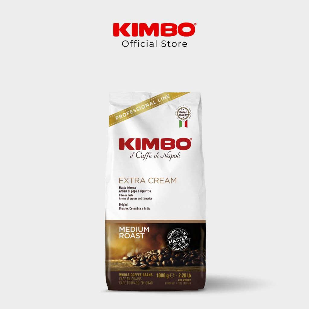 Kimbo Roast Beans EXTRA CREAM (เมล็ดกาเเฟเเท้คั่ว) Kimbo เอ็กซ์ตร้าครีม 1,000 g.