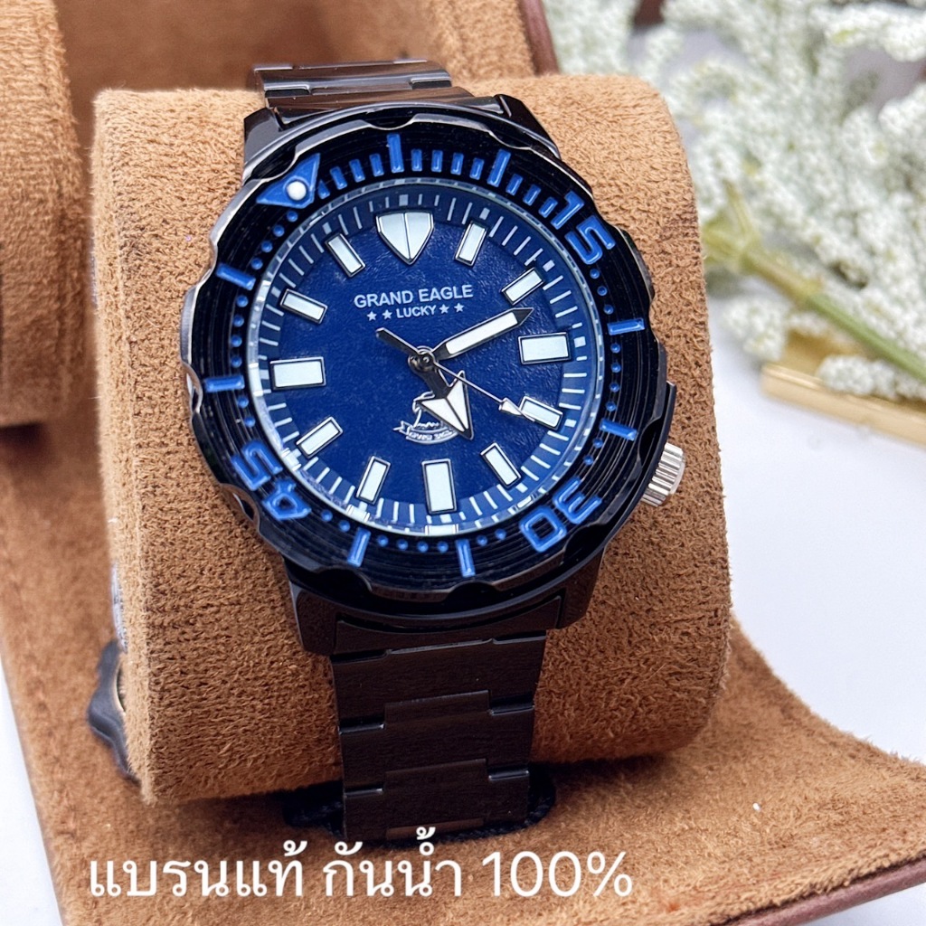 Grand Eagle นาฬิกาผู้ชาย สายสแตนเลท   ของแท้ กันน้ำ100%