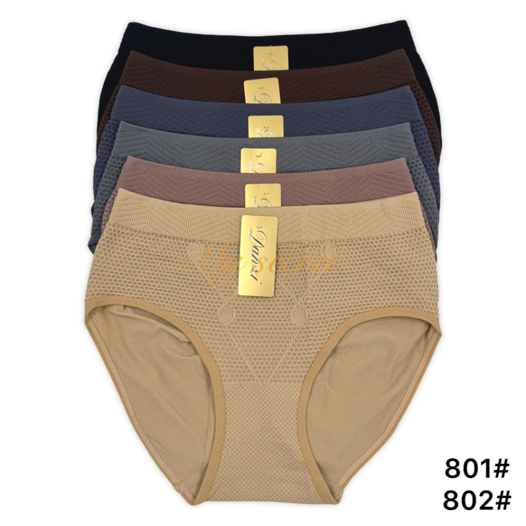 กางเกงในผู้หญิงผ้าทอ คละสี ดำล้วน  เก็บพุง ยกก้น มี 2 ไซส์ เอว 30-45 นิ้ว - 1