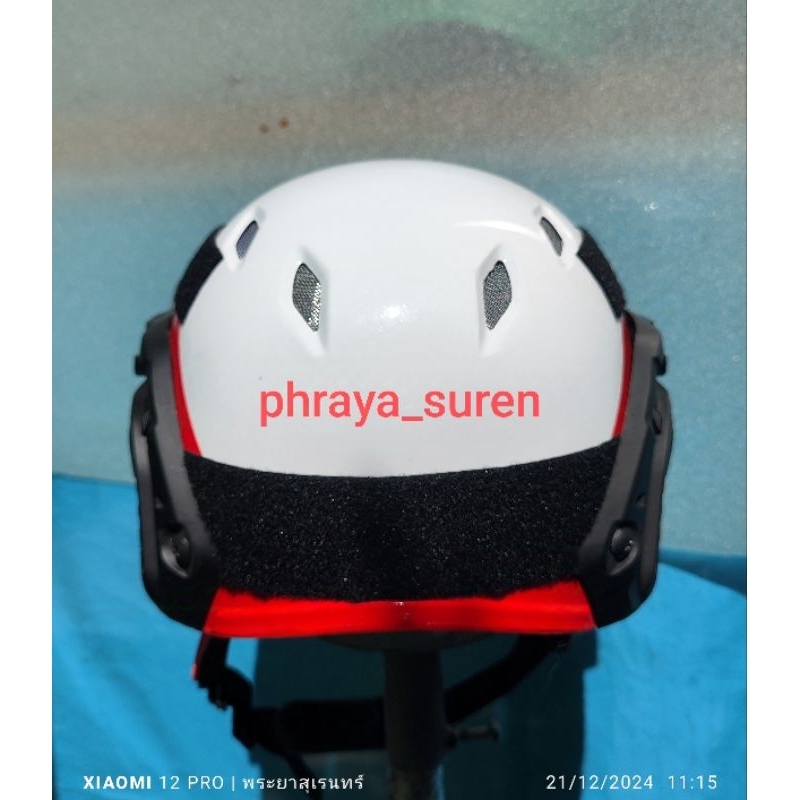 หมวกจราจร fast ติดชิลด์หน้าใส/สีชา แบบสับขึ้น/ลง ได้ แบบมีช่องระบายอากาศ  ติดตีนตุ๊กแก 3 ชิ้น ยุทธวิธี พระยาสุเรนทร์ - รูปที่ 6