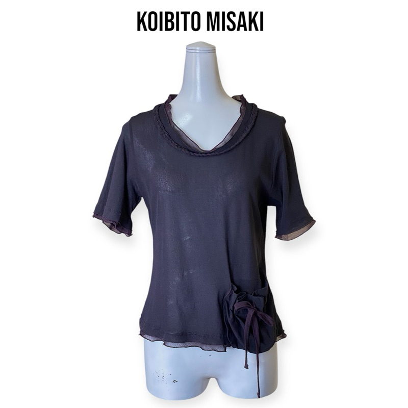 Koibito Misaki เสื้อแขนสั้นผ้าไนลอนสีม่วง