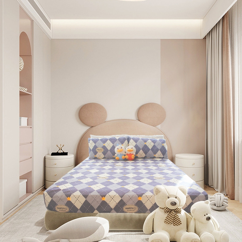 ผ้าคลุมเตียงลายสก๊อตสีฟ้าลายทางคละลายคำตอบ/น้ำซักผ้าฝ้ายวัสดุเหมาะสำหรับใส่เสื้อผ้านอน และอุปกรณ์เครื่องนอน - รูปที่ 5