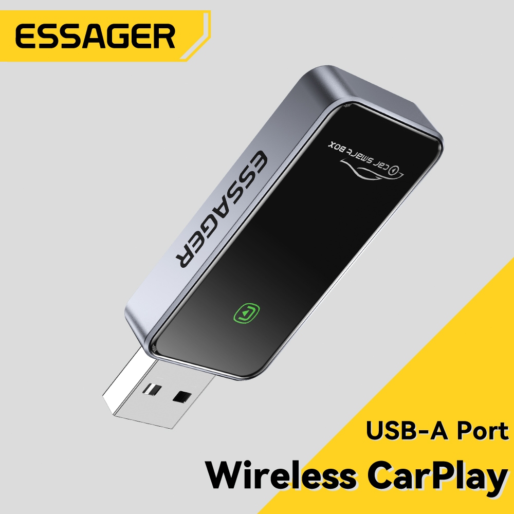 Essager อะแดปเตอร์ CarPlay ไร้สาย USB Type C WiFi 5G สำหรับ iPhone 6 iOS 10 ขั้วต่อโทรศัพท์ในรถยนต์