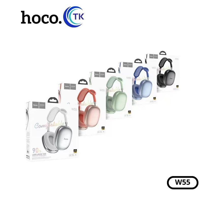 หูฟังบลูทธ HOCO W55 หูฟังครอบหูไร้สาย BT V.5.4 headphones ใช้งานได้นานยิ่งขึ้น พับเก็บได้