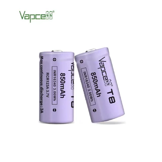 ถ่านชาร์จVapcell INR16340/RCR123A 850mAh 3.7V T8 ของแท้เช็คโค๊ตได้