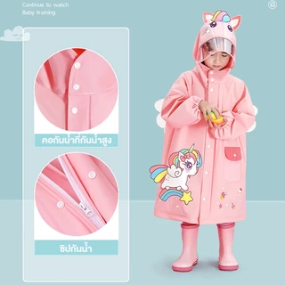 (พร้อมส่ง) ชุดกันฝนเด็ก เนื้อหนา kids raincoat เสื้อกันฝนเด็กชายหญิง ลายการ์ตูน ลายการ์ตูน ผ้า EVA รองเท้าบูทกันฝน