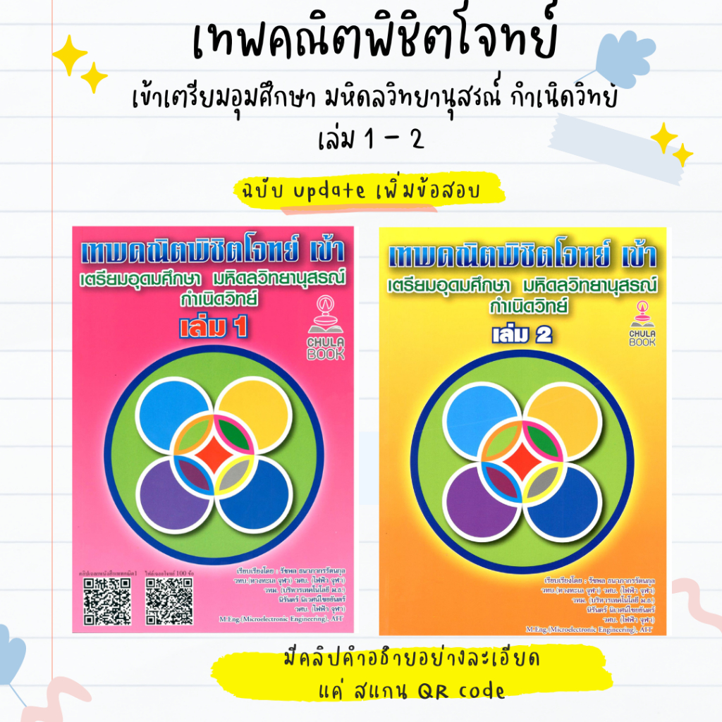หนังสือชุด เทพคณิตพิชิตโจทย์เข้าเตรียมอุดมศึกษา-มหิดลฯ กำเนิดวิทย์ เล่ม 1 และ เล
