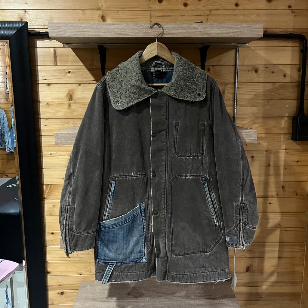 Vintage diesel sicherheitsbekleidung faded distressed jacket