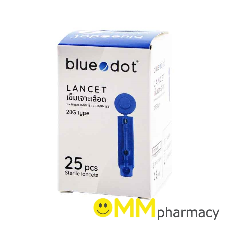 BLUEDOT LANCET เข็มเจาะเลือด 28G.(ใช้กับรุ่น B-GM161BT,B-GM162) 25ชิ้น