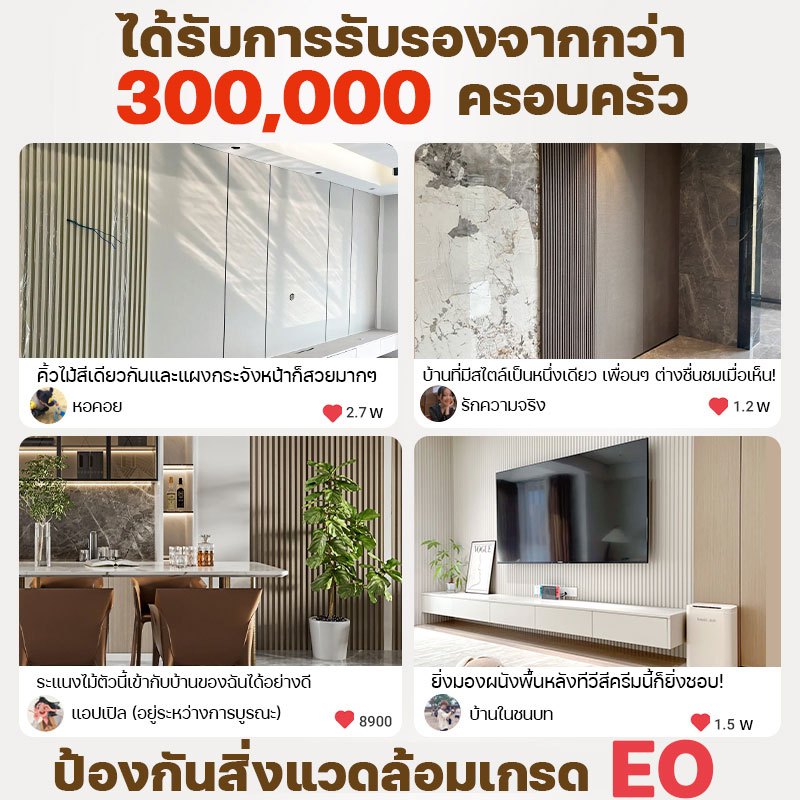แข็งกว่าไม้เนื้อแข็ง ระแนงไม้เทียมWPC ยาว1m/2m/3m ตกแต่งผนัง ปกป้องผนัง ระแนง ลายไม้ ผนังพื้นหลัง ไม้ระแนง ติดผนัง