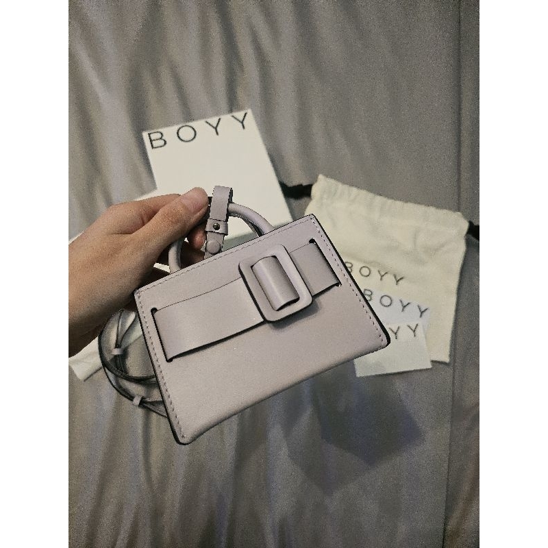 Boyy charm mini leather bag - Thistle