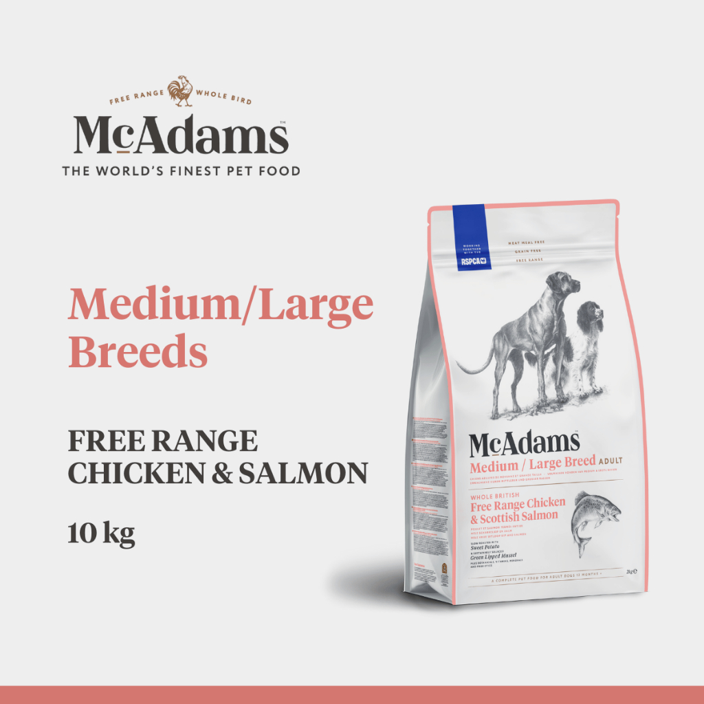 McAdams Medium/Large Breeds Chicken&Salmon 10kg แมคอดัมส์ ไก่และแซลมอน สำหรับสุนัขสายพันธุ์กลาง-ใหญ่