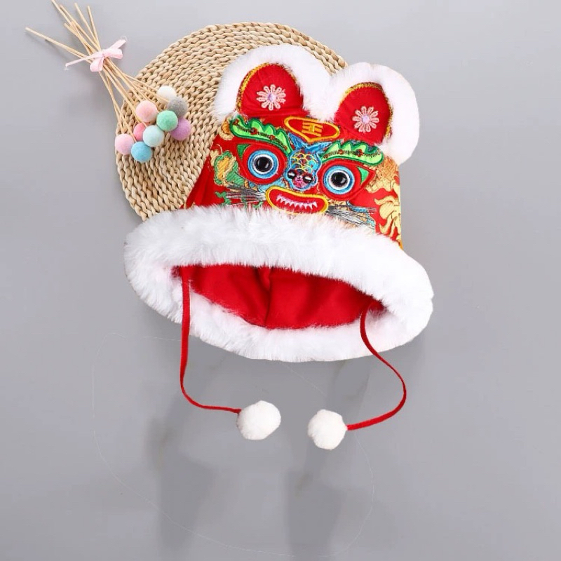 🇹🇭พร้อมส่งจากไทย🇹🇭หมวกสิงโต หมวกมังกร หมวกตรุษจีนเด็ก - รูปที่ 3