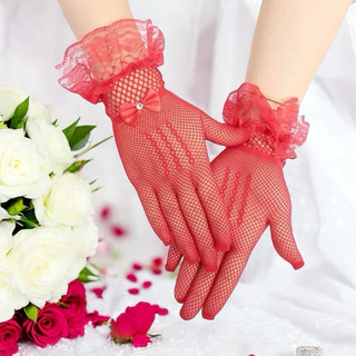 [พร้อมส่งทันที] ถุงมือลูกไม้ ถุงมือตาข่าย ถุงมือเด็ก ถุงมือผู้ใหญ่ งานแสดง จินตลีลา งานราตรี