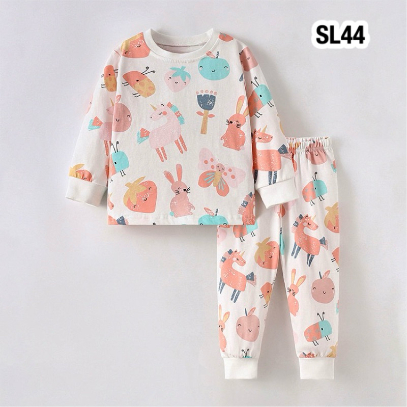 💥พร้อมส่งจากไทย💥 SL44 ชุดนอนผ้าคอตตอน 100% เนื้อผ้านุ่มสบาย ลายน่ารัก