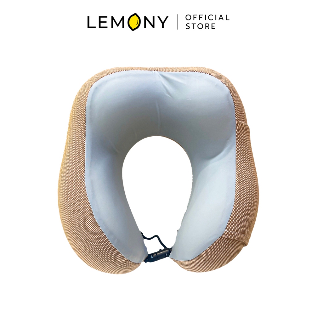 LEMONY Simple U-Shaped Neck Pillow Dual-Color (brown) หมอนรองคอรูปตัวยู ทูโทน (สีน้ำตาล) ขนาด 270 กรัม